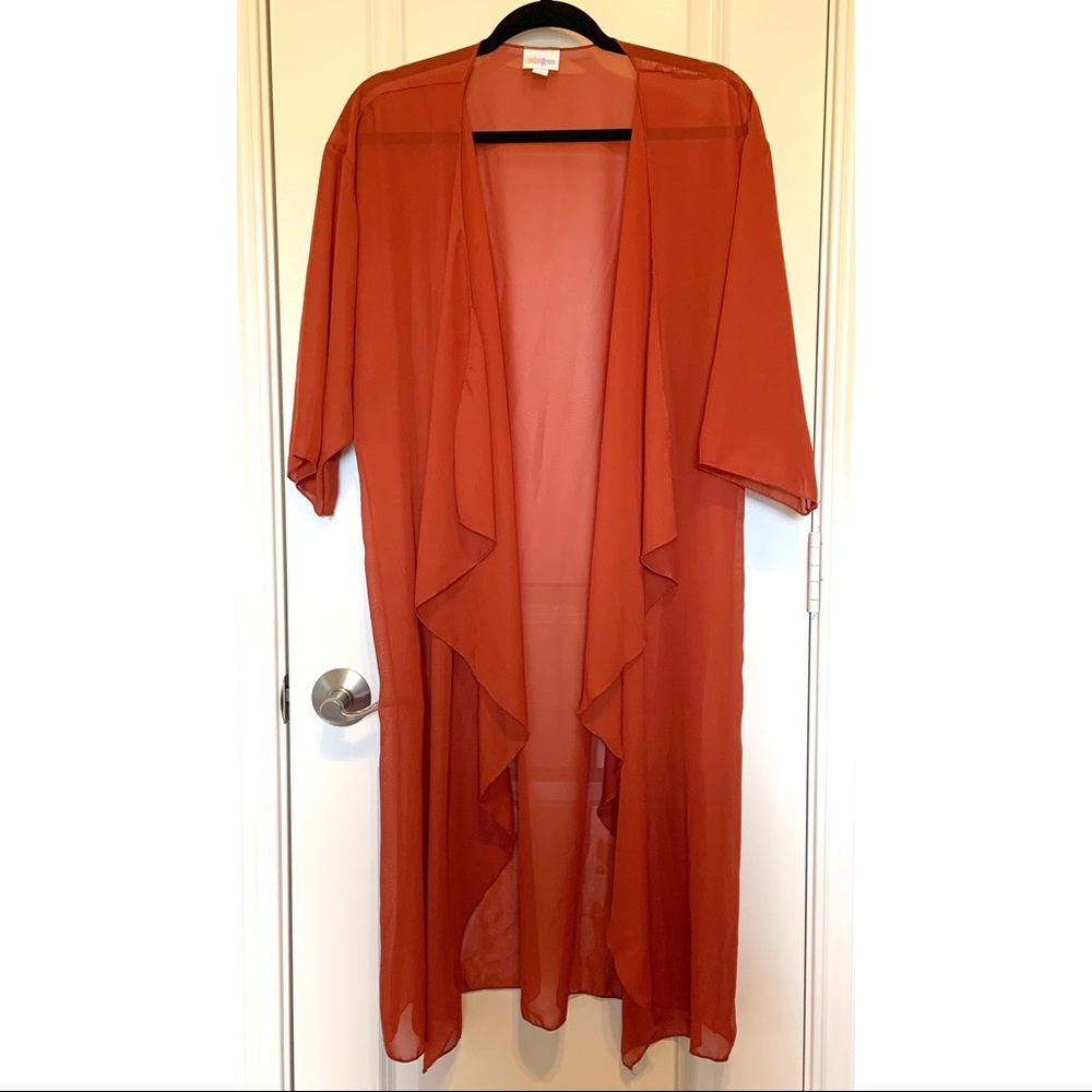 LuLaRoe Red Shirley Kimono